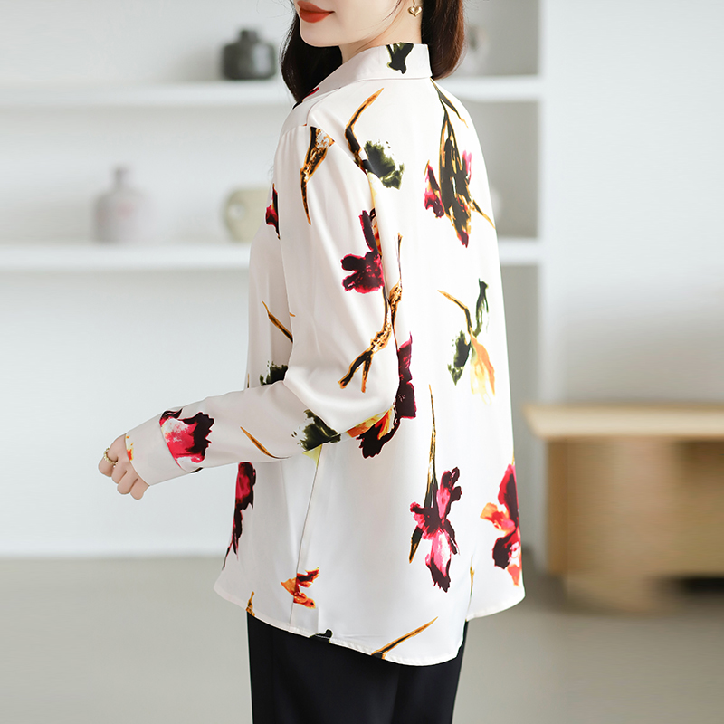 Long sleeve shirt printing chiffon shirt