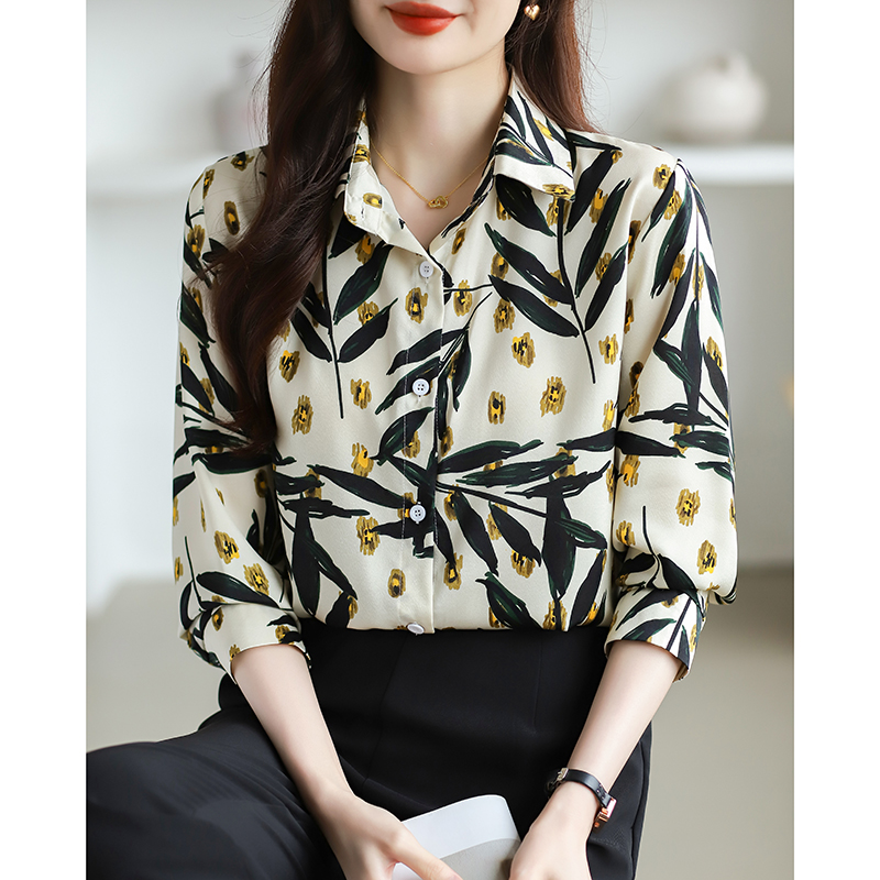 Long sleeve tops temperament shirt for women