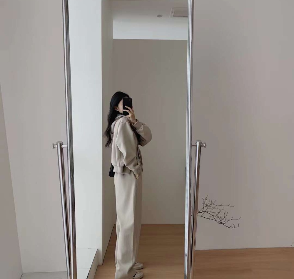 European style hoodie wide leg pants a set