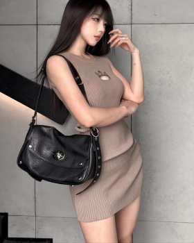 Knitted dress light luxury long dress for women