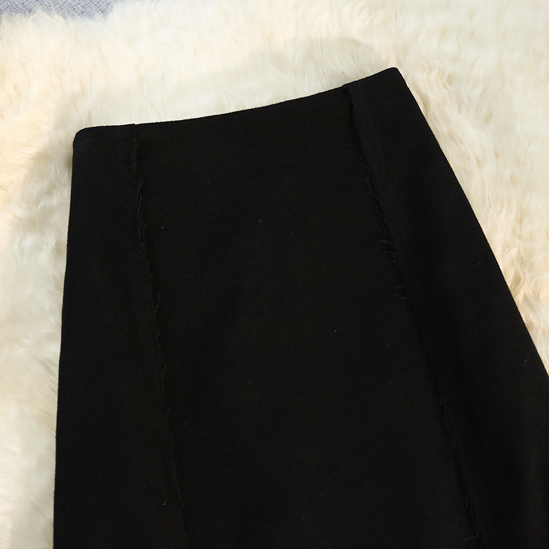 Spring and autumn splice long high waist A-line skirt for women