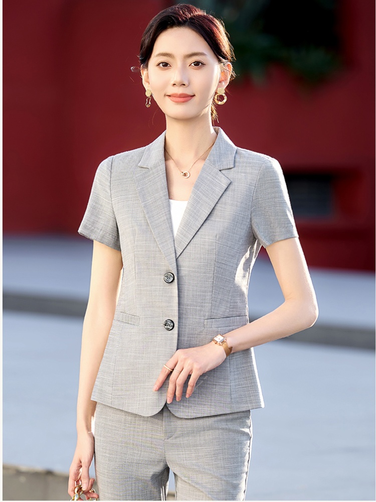 Temperament short sleeve coat thin black business suit