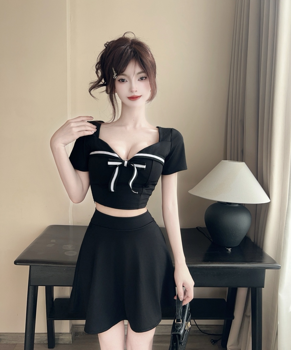 Short sleeve sexy skirt 2pcs set