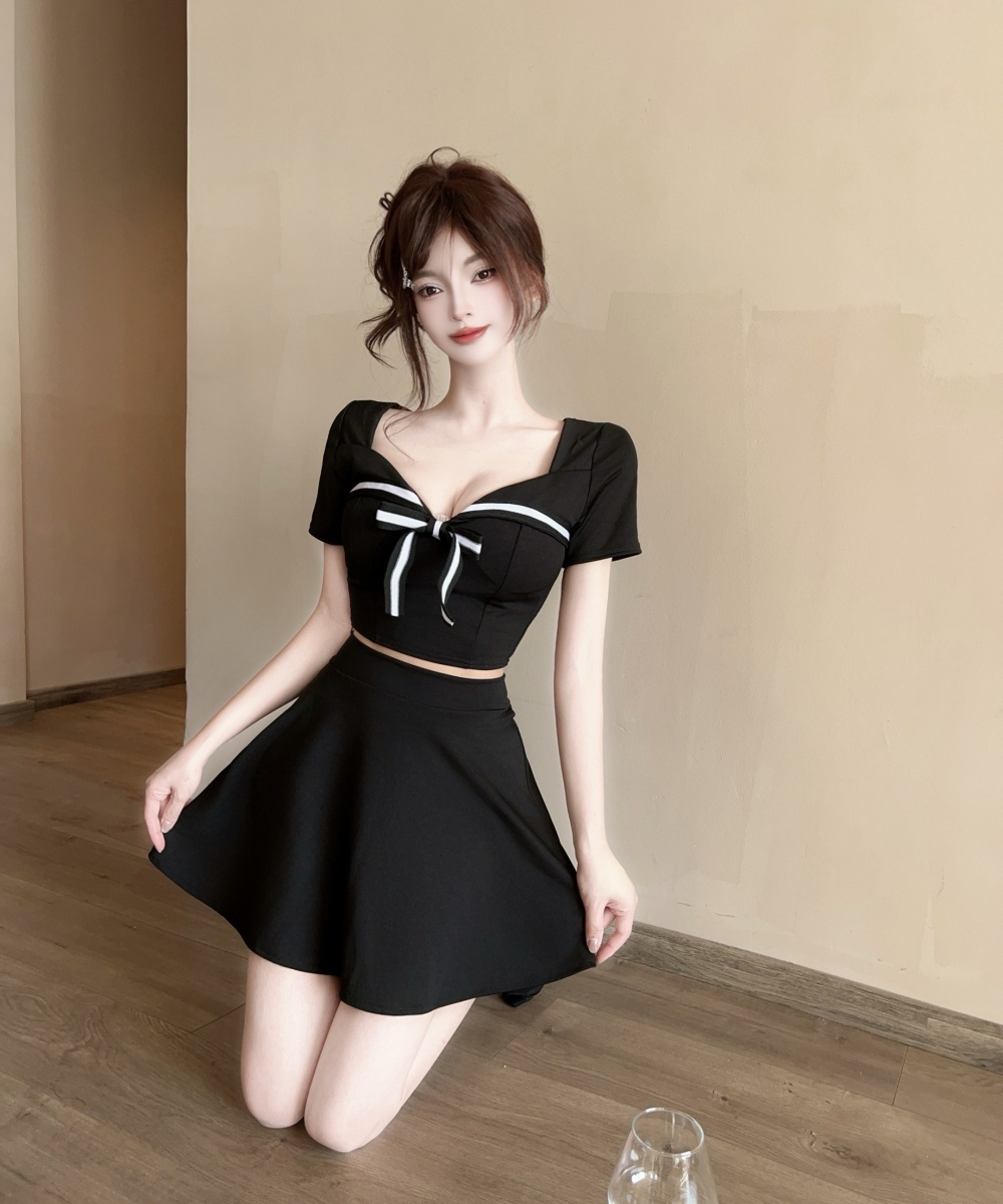 Short sleeve sexy skirt 2pcs set