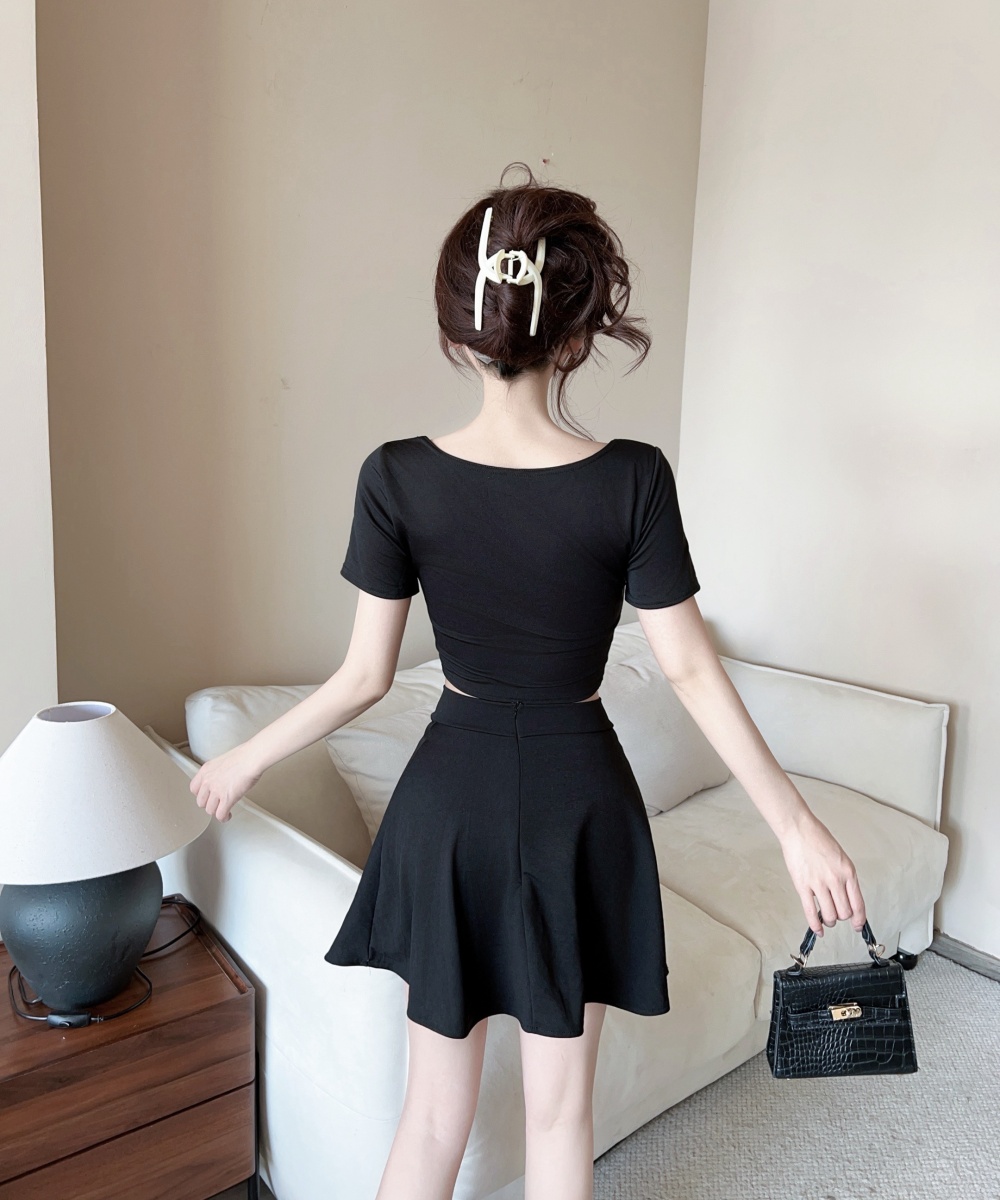 Short sleeve sexy skirt 2pcs set