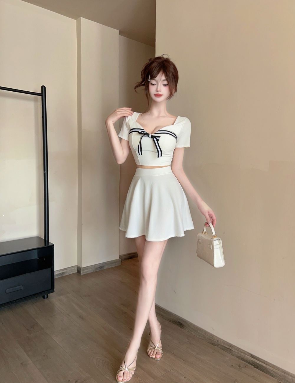 Short sleeve sexy skirt 2pcs set