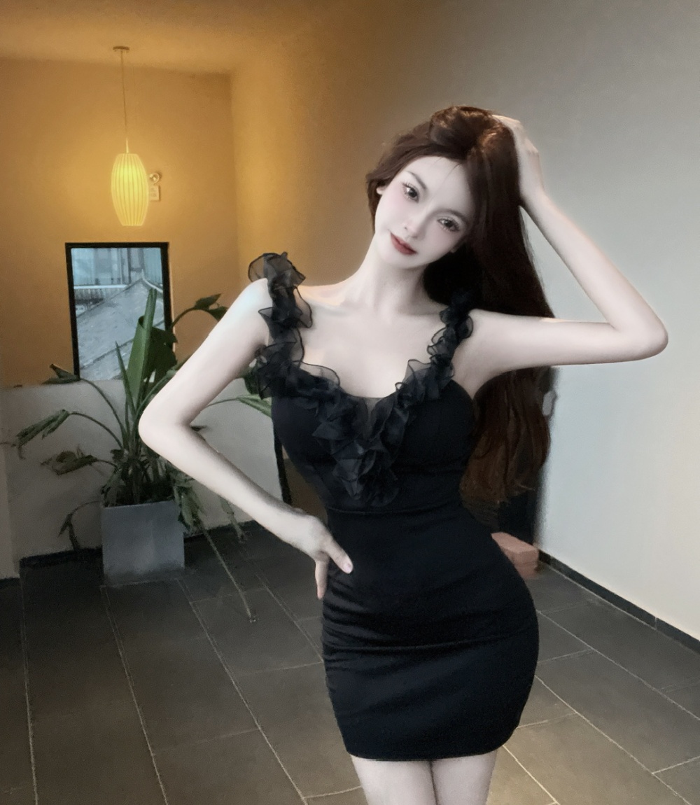 Sexy lace sling dress tight splice low-cut primer vest