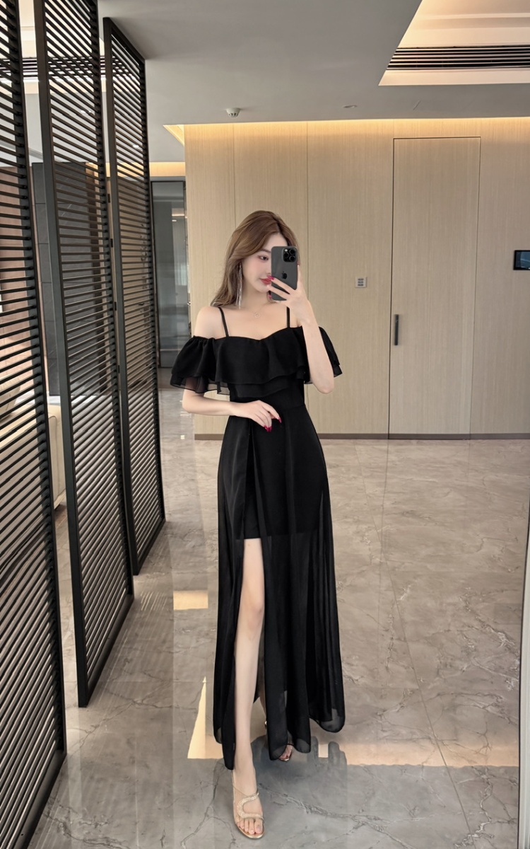 Long sexy strapless sling dress