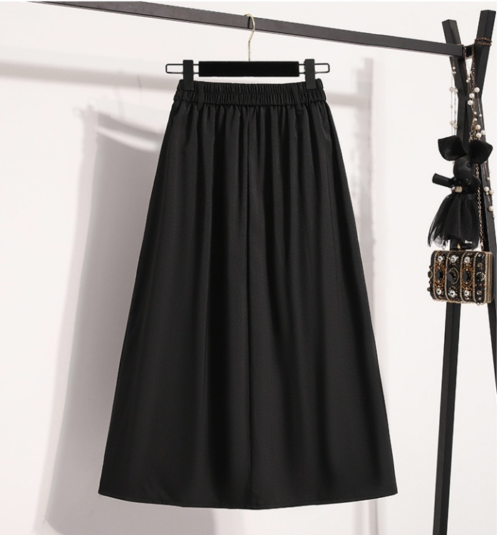 A-line pleated skirt slim long skirt