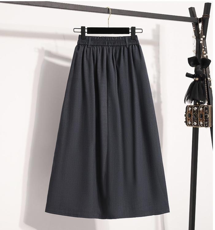 A-line pleated skirt slim long skirt