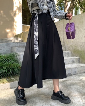 A-line long long skirt high waist skirt