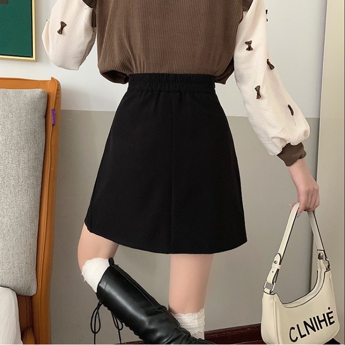 High waist slim skirt drape short skirt for women