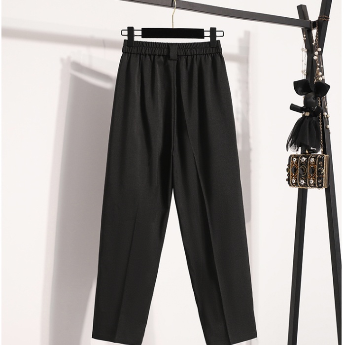 Wide leg drape suit pants nine tenths high waist pants