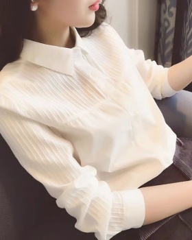 Simple fashion tops white slim shirt for women