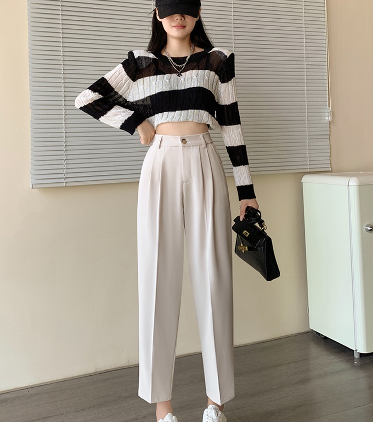 Black drape loose pants Casual slim suit pants for women