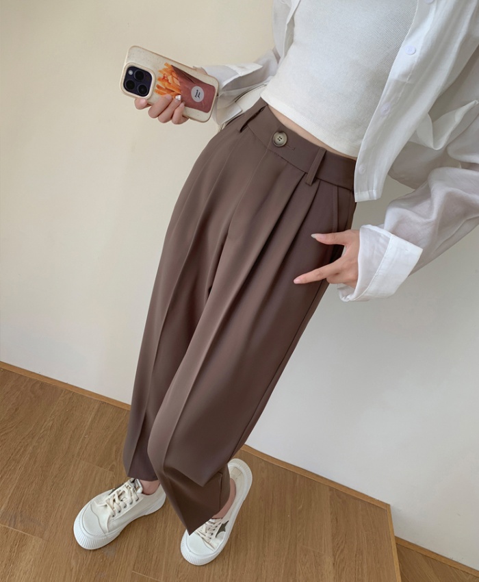 Black drape loose pants Casual slim suit pants for women