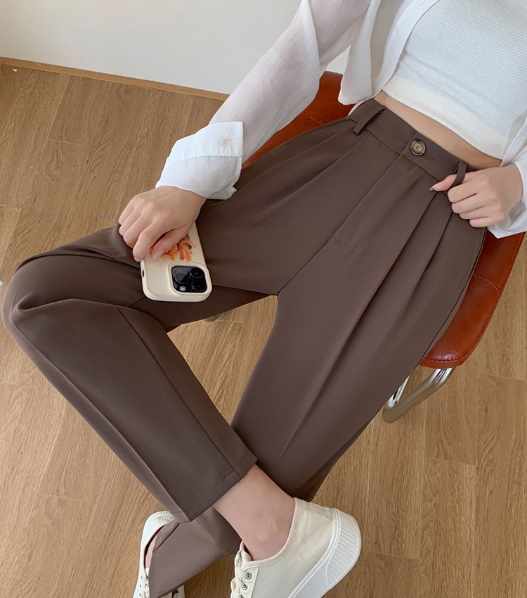 Black drape loose pants Casual slim suit pants for women