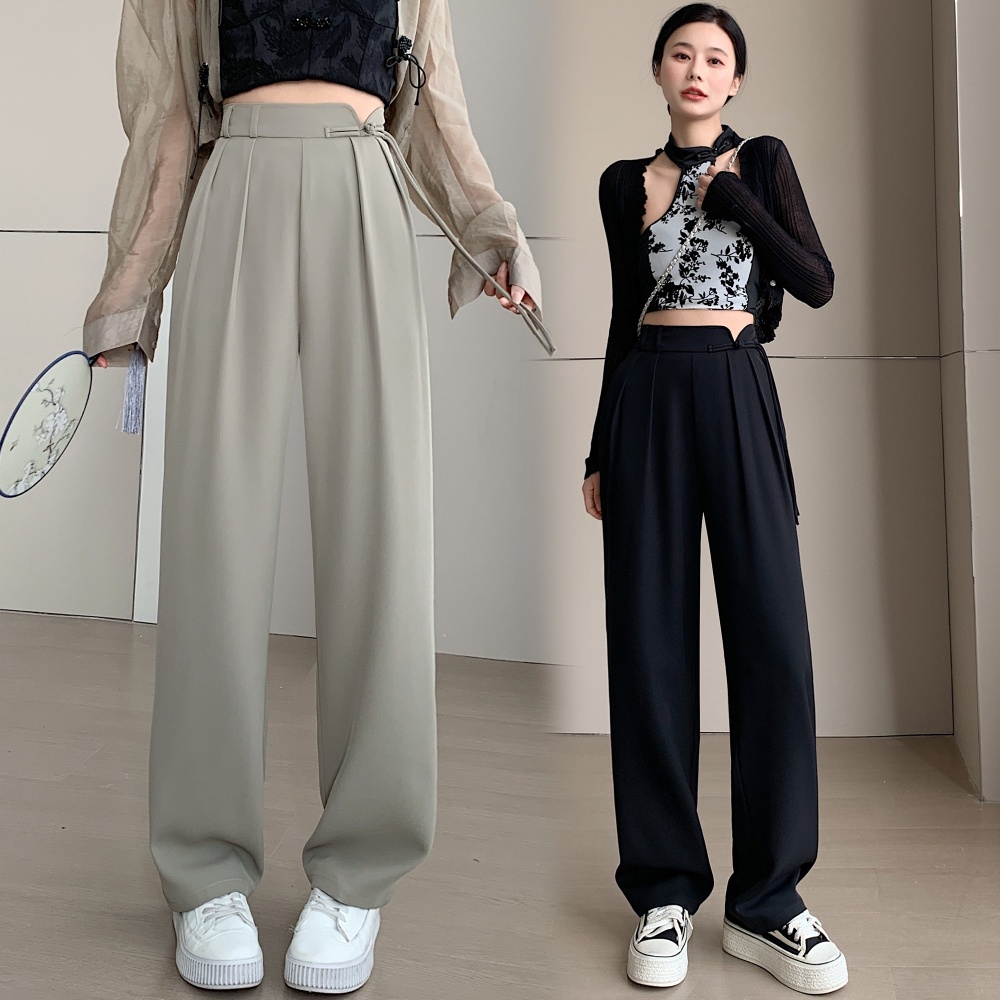 High waist casual pants all-match wide leg pants