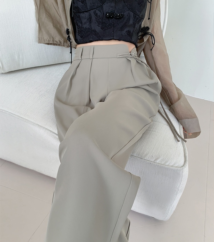 High waist casual pants all-match wide leg pants