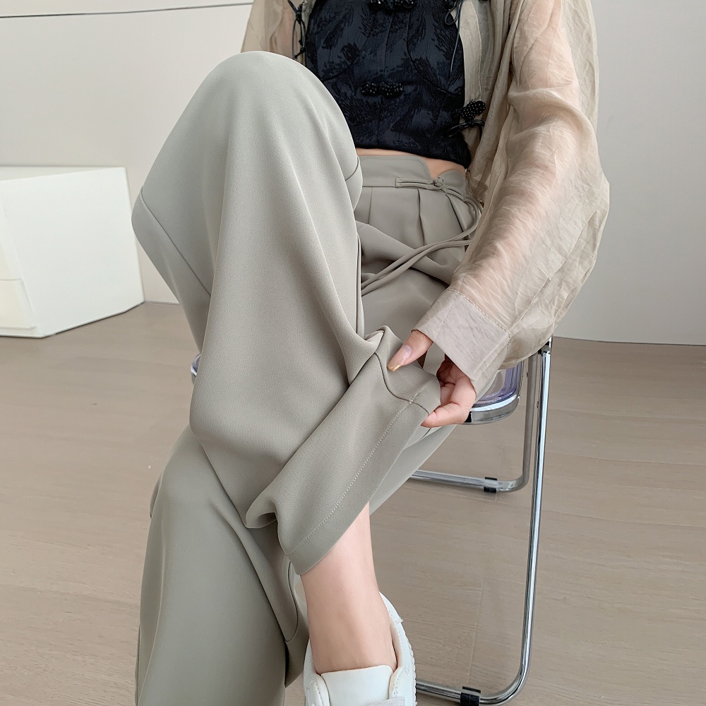 High waist casual pants all-match wide leg pants