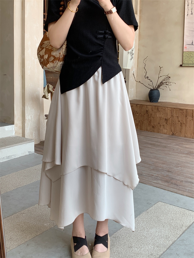 Temperament slim skirt irregular long skirt for women