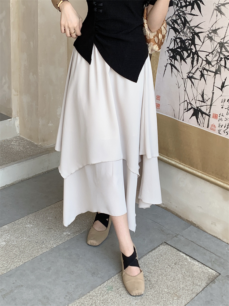 Temperament slim skirt irregular long skirt for women