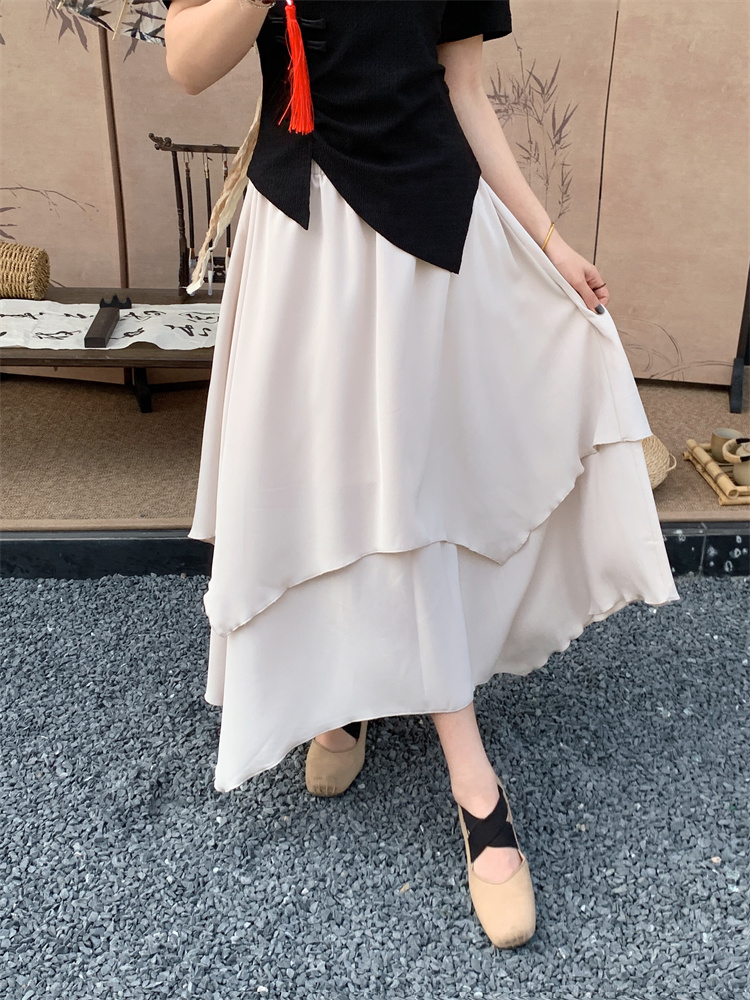 Temperament slim skirt irregular long skirt for women