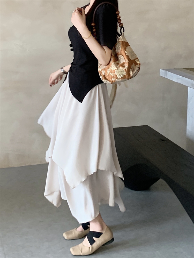 Temperament slim skirt irregular long skirt for women