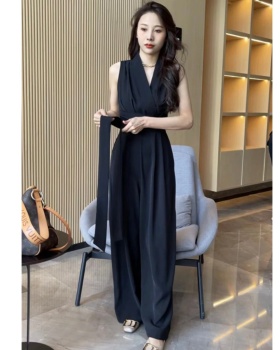 Straight wide leg long pants thin business suit for women