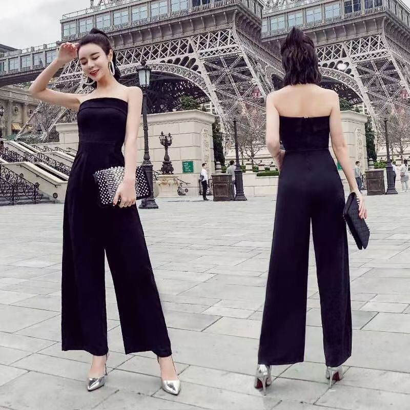 Slim loose jumpsuit spring long pants for women