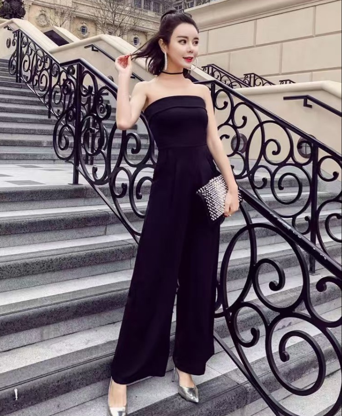 Slim loose jumpsuit spring long pants for women