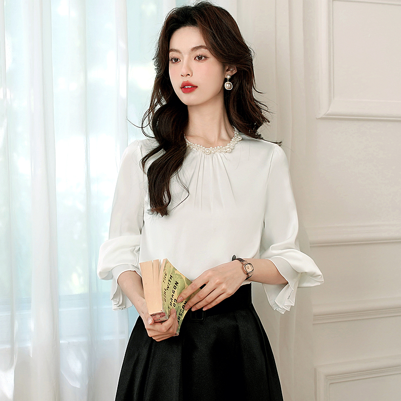 France style tops refinement shirt for women