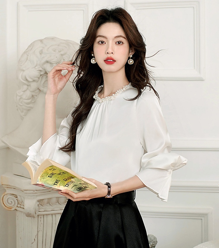 France style tops refinement shirt for women