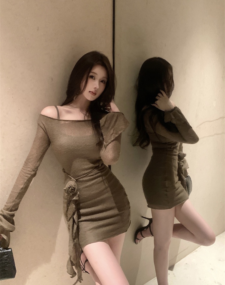 Spicegirl short knitted slim dress 2pcs set