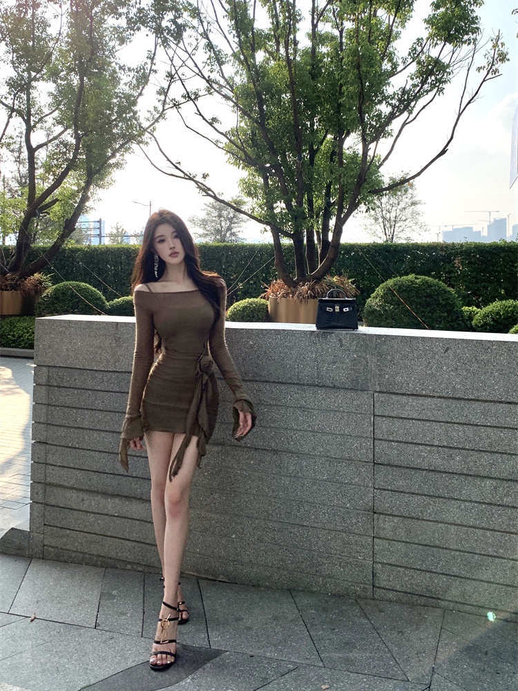 Spicegirl short knitted slim dress 2pcs set