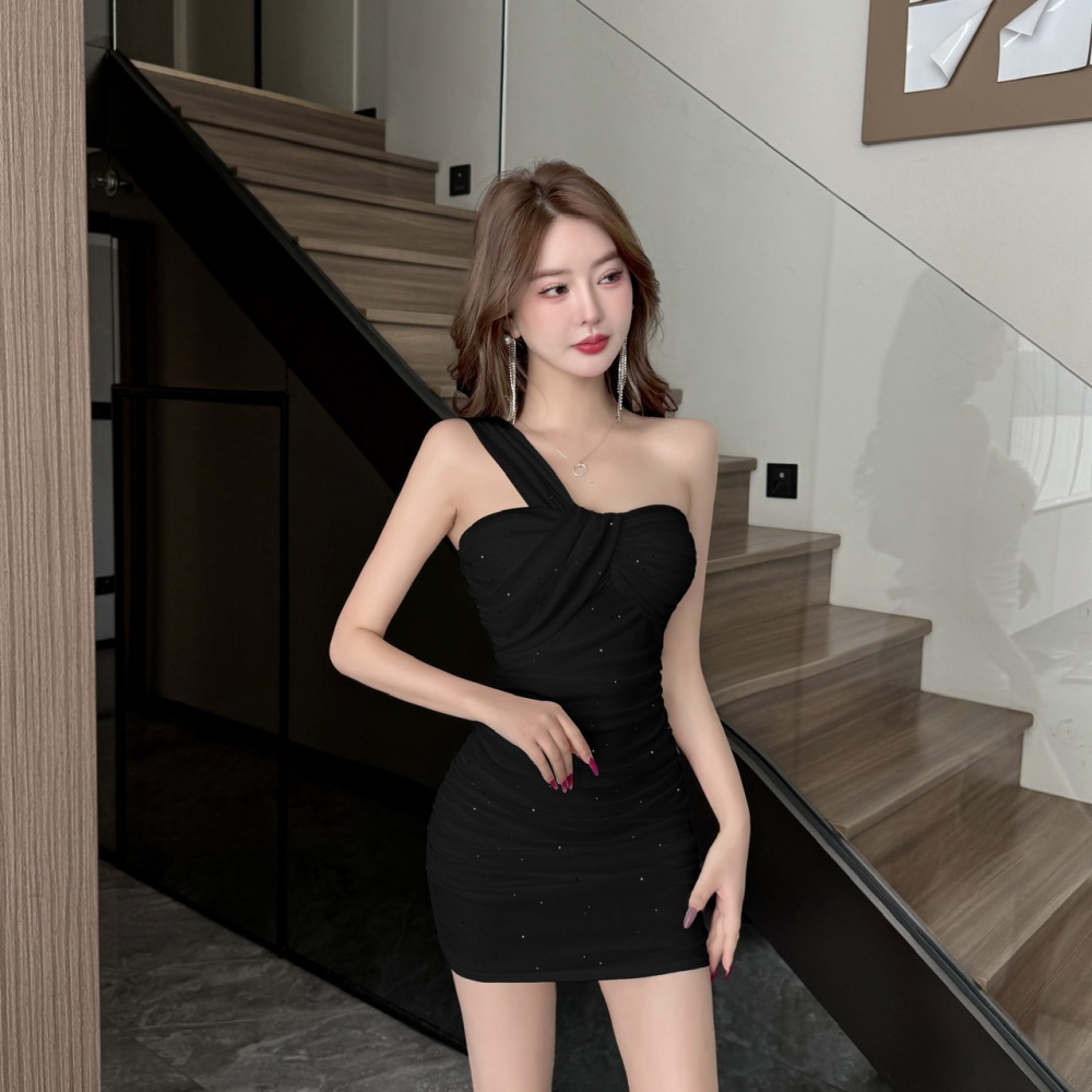 Gauze package hip sling halter sexy bottoming dress