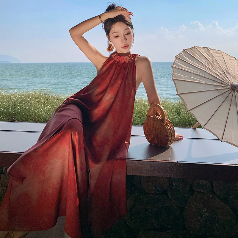 Summer Chinese style long dress temperament retro dress