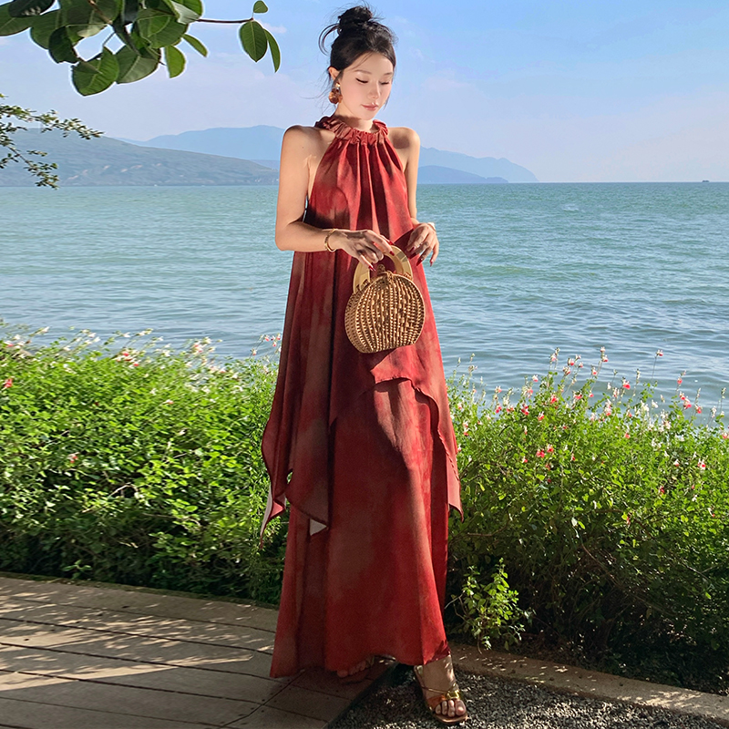 Summer Chinese style long dress temperament retro dress