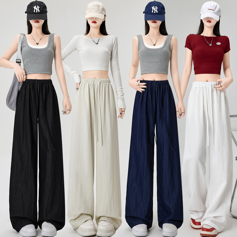 Loose wide leg pants straight pants for women