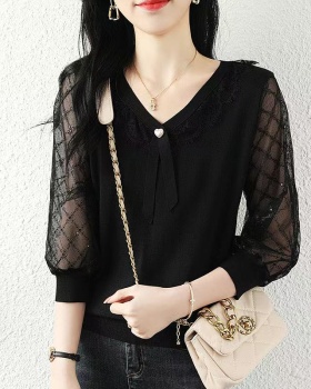 Knitted short sleeve T-shirt slim tops for women