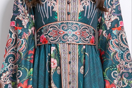 Pattern spring and summer national style long dress