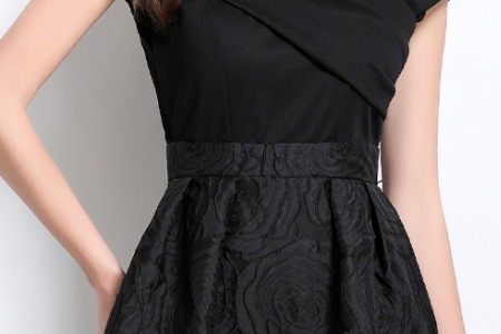 Flat shoulder retro formal dress spring dress