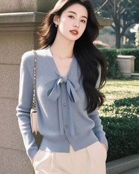 France style bow tops spring and summer V-neck coat