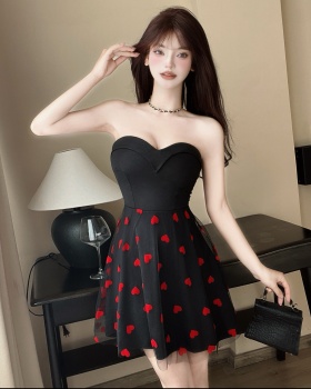 Splice gauze formal dress short package hip dress