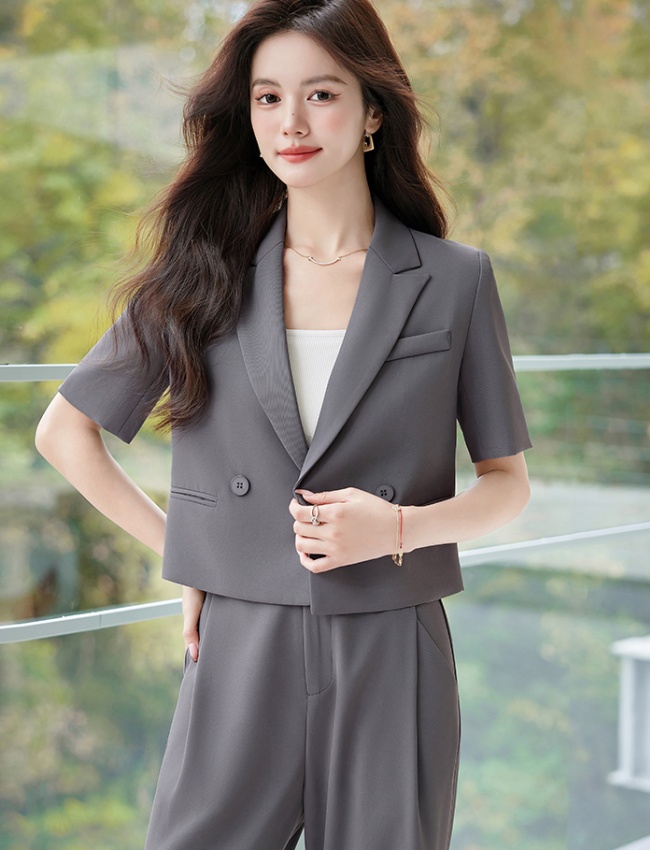 Casual suit pants loose business suit 2pcs set for women