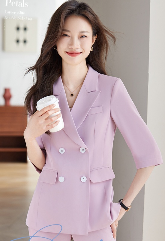 Spring coat loose suit pants 2pcs set for women