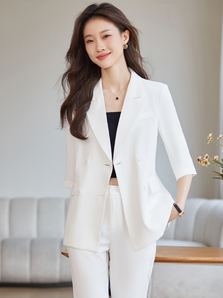 Spring coat loose suit pants 2pcs set for women