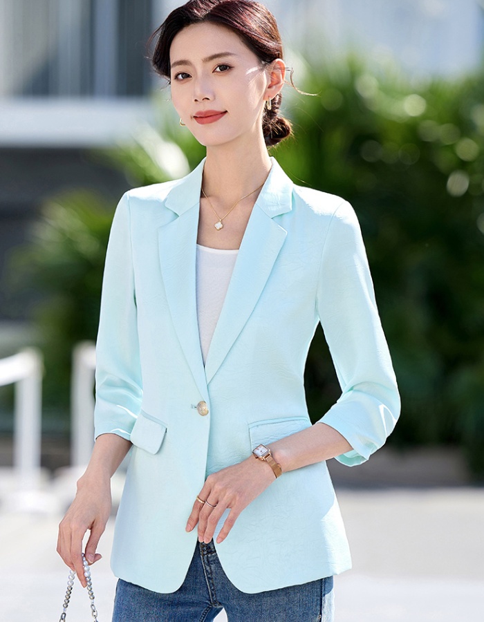 Apricot business suit short sleeve coat for women