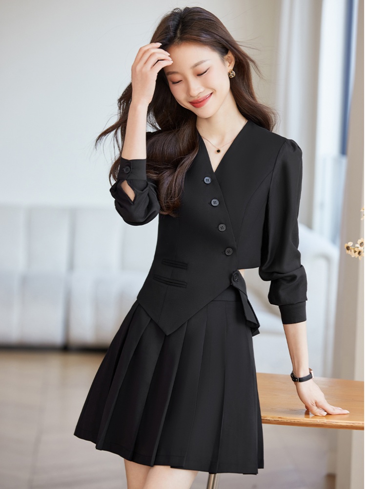 Spring loose coat Casual business suit 2pcs set