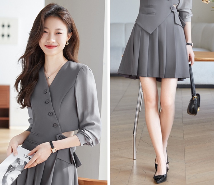 Spring loose coat Casual business suit 2pcs set